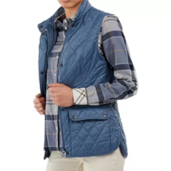Barbour Women's Otterburn Vest MSRP $145 Stone Blue Great Reviews Rare Find Size